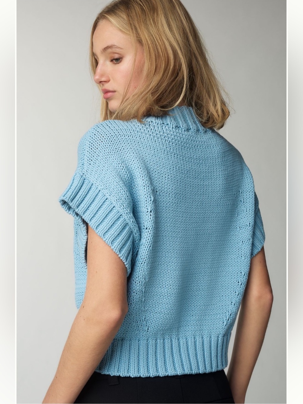 Anthropologie Maeve Pippa blue mock neck sweater sz sm - Picture 4 of 9